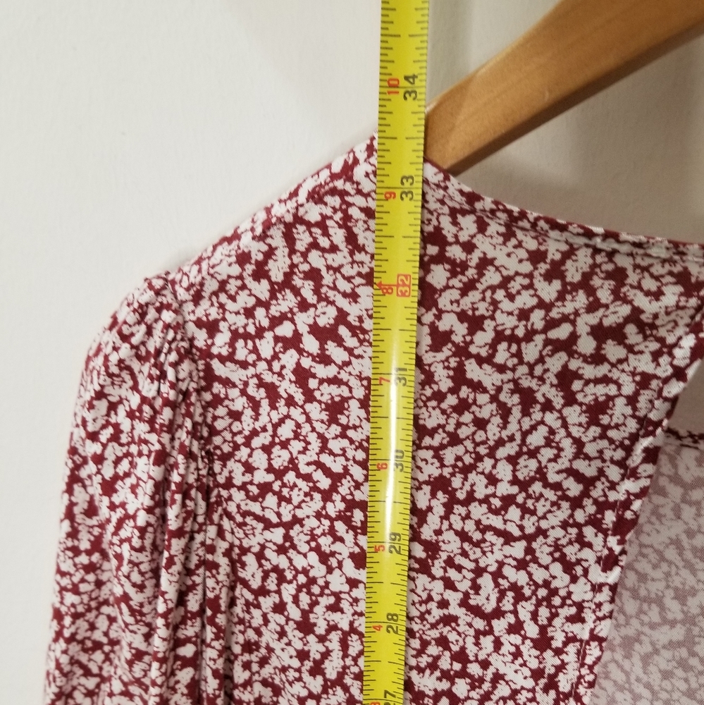 Free People Dancing In The Dark Mini Dress Plum Red Floral Print Sz S - Picture 14 of 14